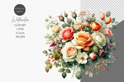 Valentines Day, Flowers clipart, Floral arrangement, Spring Product Image 1
