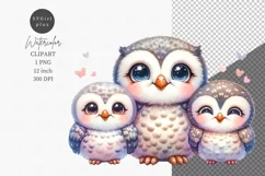 Owls clipart, Love clipart, Family clipart Product Image 1