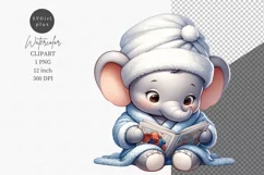 Baby elephant, Animals clipart, Nursery clipart Product Image 1