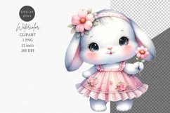 Bunny clipart, Watercolor clipart, Nursery clipart Product Image 1