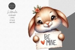 Valentines Day, Bunny clipart, Be mine Product Image 1