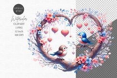 Birds clipart, Heart clipart, Valentines Day. Product Image 1