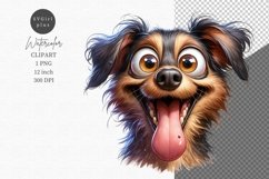 Funny puppy clipart, Dog clipart, Watercolor clipart Product Image 1