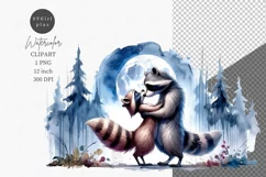 Raccoons in love clipart, Spring clipart, Valentines Day Product Image 1