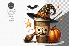 Halloween clipart, Coffee clipart, Coffee for witch Product Image 1