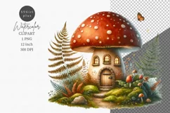 Fairy house, Mushroom house clipart, Product Image 1