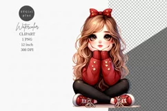 Cute girl clipart, Kids clipart Product Image 1
