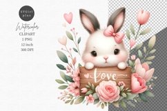 Valentines Day, Bunny clipart, Spring clipart Product Image 1