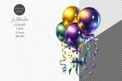 Mardi Gras balloons clipart, Balloons clipart Product Image 1