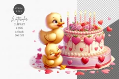 Ducklings clipart, Valentines Day, Birthday clipart Product Image 1