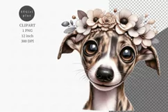 Puppy clipart, Brindle clipart, Dog clipart Product Image 1