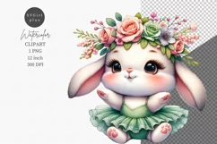 Bunny clipart, Ballerina clipart, Spring clipart Product Image 1