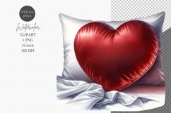 Valentines Day clipart, Heart pillow clipart, DIY text Product Image 1