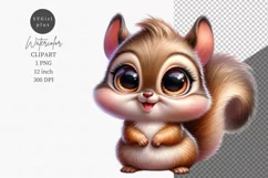 Baby squirrel clipart, Woodland animals clipart, Spring Product Image 1