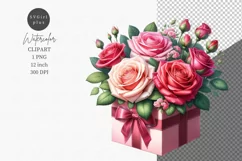 Valentines Day, Roses clipart, Floral arrangement Product Image 1