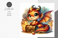 Baby dragon, JPG, Junk journal, Digital paper Product Image 1
