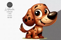 Happy puppy clipart, Watercolor clipart Product Image 1