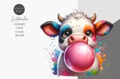Funny cow clipart, Spring clipart, Animals clipart Product Image 1