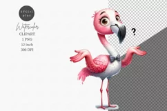 Funny clipart, Flamingo clipart, Birthday Product Image 1
