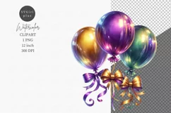 Mardi Gras balloons clipart, Balloons clipart Product Image 1
