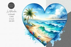 Heart clipart, Beach clipart, Holiday clipart Product Image 1