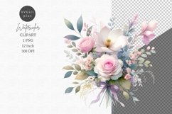 Valentines Day, Flowers clipart, Floral arrangement, Spring Product Image 1