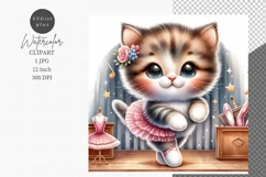 Nursery, Kitten ballerina, JPG, Digital paper Product Image 1