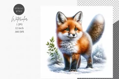Fox JPG, Winter JPG, Fox digital paper, Digital paper, JPG Product Image 1