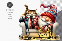 Tired gnome clipart, Gnome clipart, Funny clipart Product Image 1