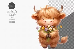 Highland calf clipart, Valentines Day, Mothers day Product Image 1