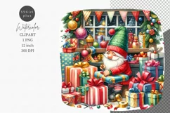 Gnome packet gifts clipart, Christmas sublimation, Product Image 1