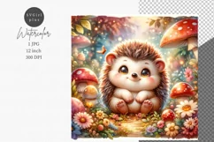 Baby hedgehog, JPG, Junk journal, Digital paper Product Image 1