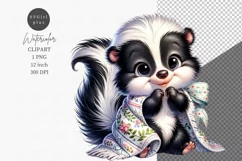 Skunk clipart, Animals clipart, Watercolor clipart Product Image 1