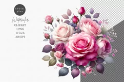 Valentines Day, Flowers clipart, Floral arrangement, Roses Product Image 1