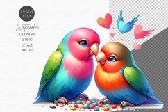 Two birds in love, Valentine&#039;s Day, Spring clipart Product Image 1