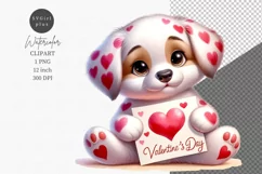 Cute puppy clipart, Love clipart, Valentines Day Product Image 1