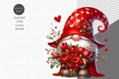 Valentines day gnome clipart, Gnome clipart Product Image 1