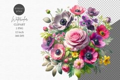 Flowers clipart, Floral arrangement, Spring clipart Product Image 1