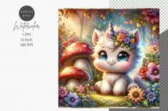 Baby unicorn, JPG, Junk journal, Digital paper Product Image 1