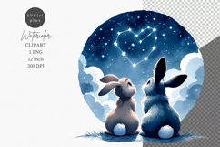 Bunny clipart, Family clipart, Valentines Day Product Image 1