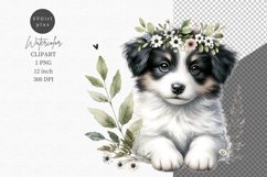 Animals clipart, Puppy clipart, Floral clipart Product Image 1