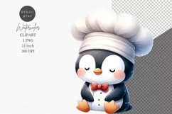 Penguin chef clipart, Nursery clipart, Kids clipart Product Image 1