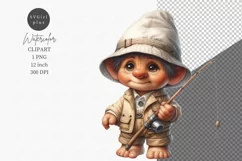 Troll clipart, Fishman clipart, Nursery clipart Product Image 1