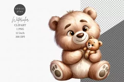 Bear with teddy bear clipart, Love clipart, Toy clipart Product Image 1