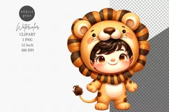 Boy lion costume clipart, Party clipart, Birthday Product Image 1
