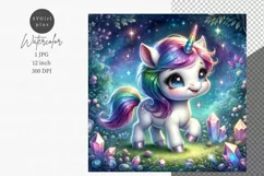 Baby unicorn, JPG, Junk journal, Digital paper Product Image 1