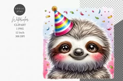 Sloth clipart, Animals clipart, Birthday clipart Product Image 1