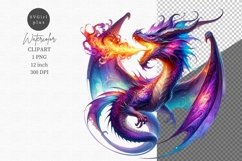 Dragon clipart, Fantasy clipart, Watercolor clipart, Product Image 1