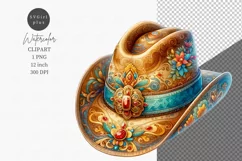 Cowgirl hat clipart, Western clipart, Watercolor clipart Product Image 1