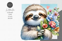 Sloth clipart, Birthday clipart, Mother's Day clipart Product Image 1
